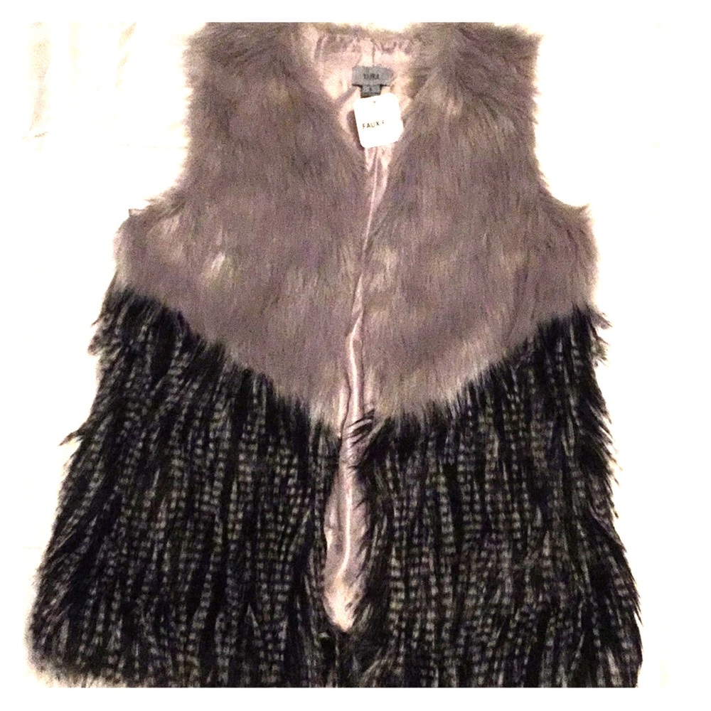 Yaira faux fur gray black size small